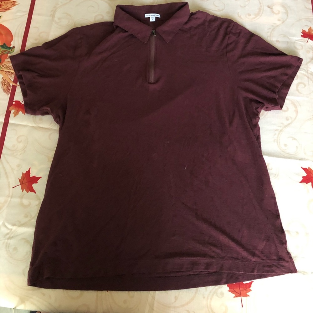 Maroon zip up polo shirt